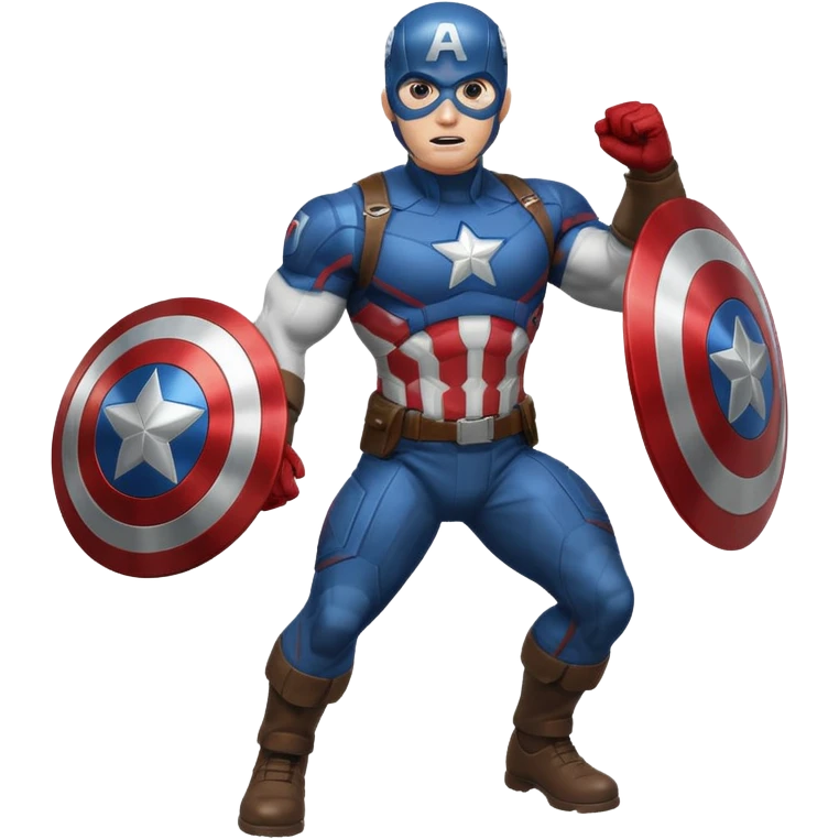 Captain America, action pose, shield in front emoji