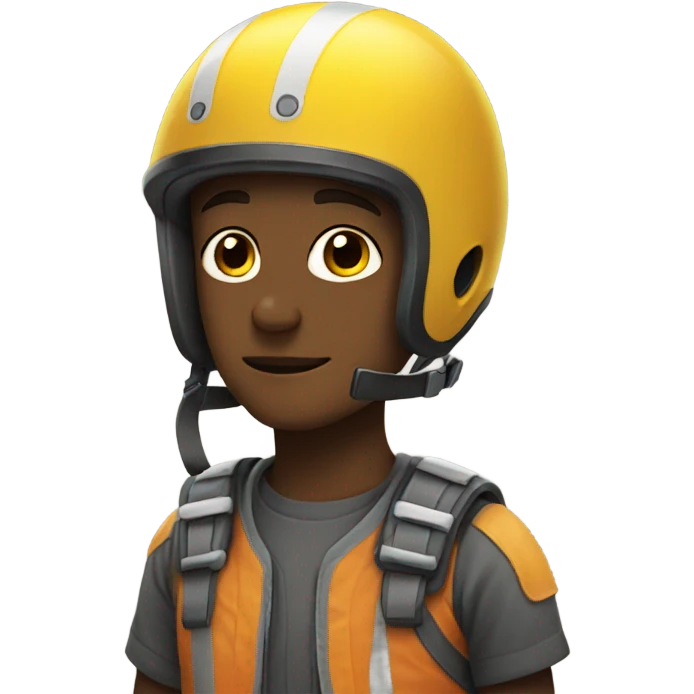 Slow kid wearing helmet emoji