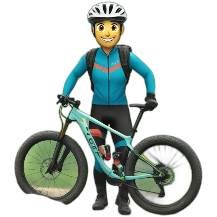 Happy birthday mountain biker emoji