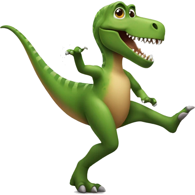 A dinosaur dancing  emoji