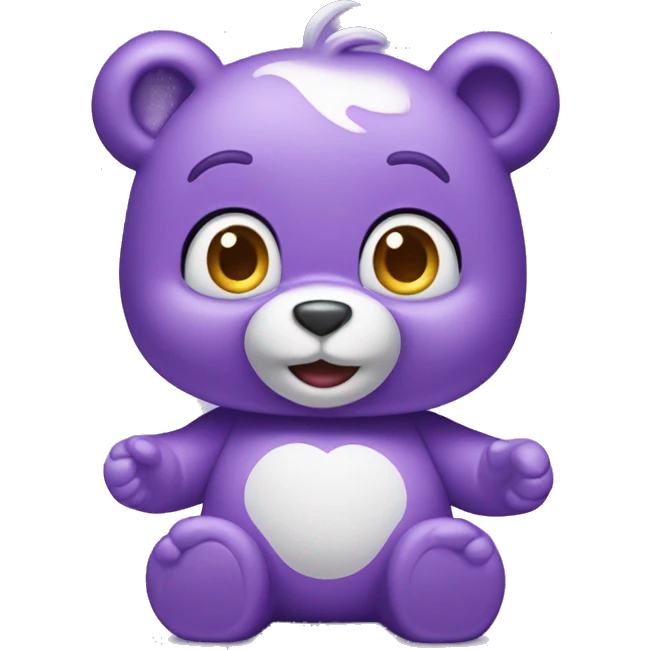 Purple care bear rolling it’s eyes emoji