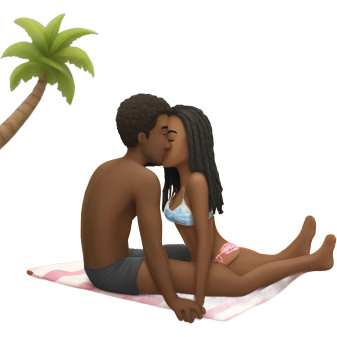 Love on the beach  emoji