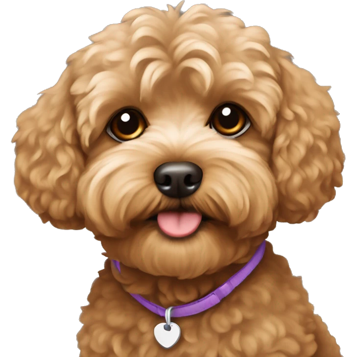 Brown Maltipoo with name “Finik” emoji