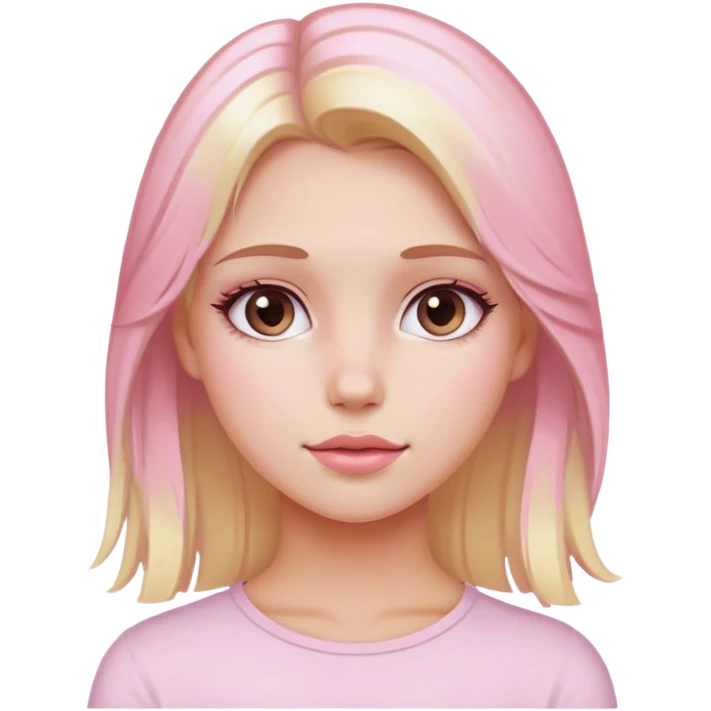 Blonde girl with light pink highlights  emoji