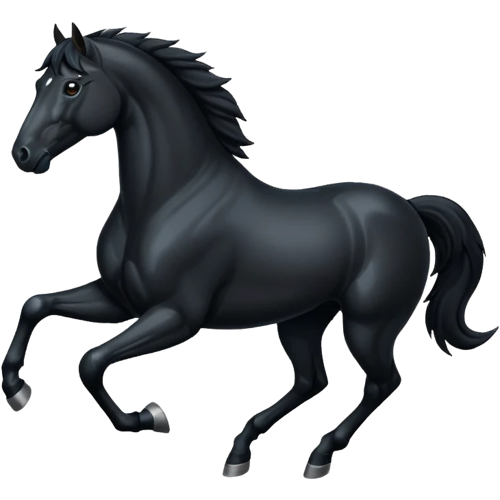 Running black horse  emoji