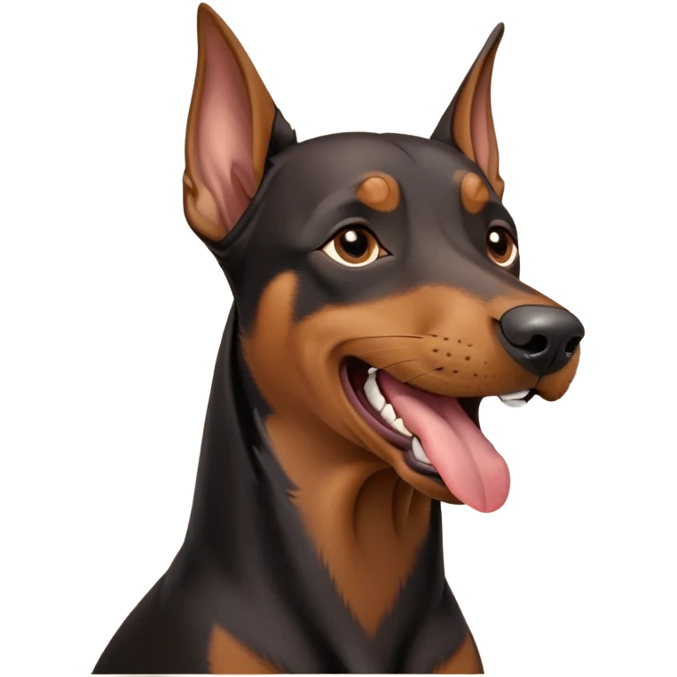 cinematic-cute-yawning-doberman-portrait-emoji,-head-tilted-slightly-with-a-dramatic,-wide-open-yawn,-revealing-a-sleek black and brown fur-with-a-subtle-shimmer,-floppy-ears-slightly-drooping,-round-brown-eyes-barely-open-in-drowsy emoji