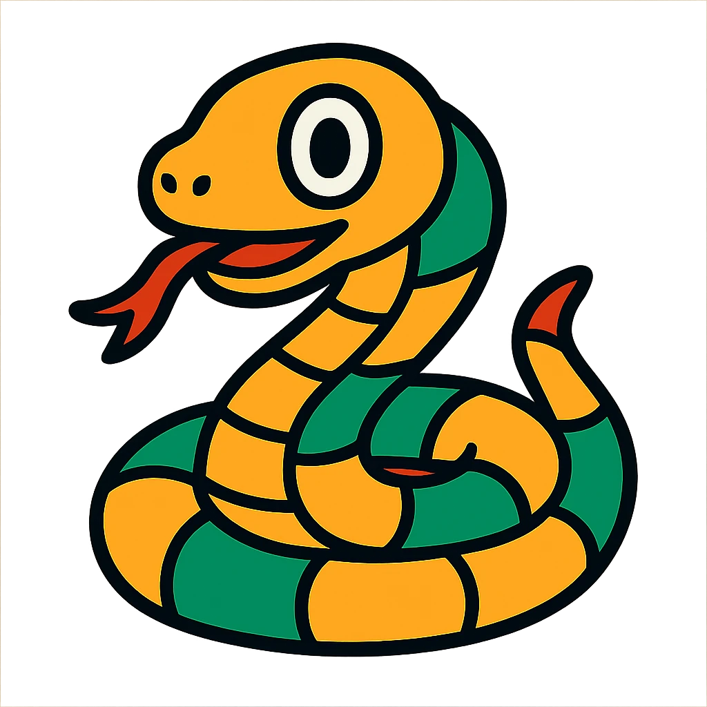 vibrant toon style snake emoji