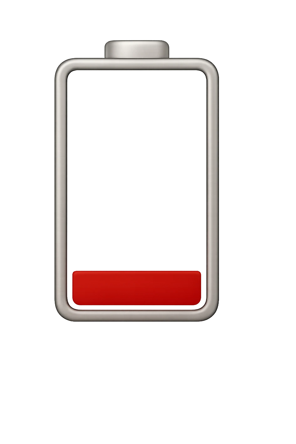 3D realistic medical illustration with red battery emoji