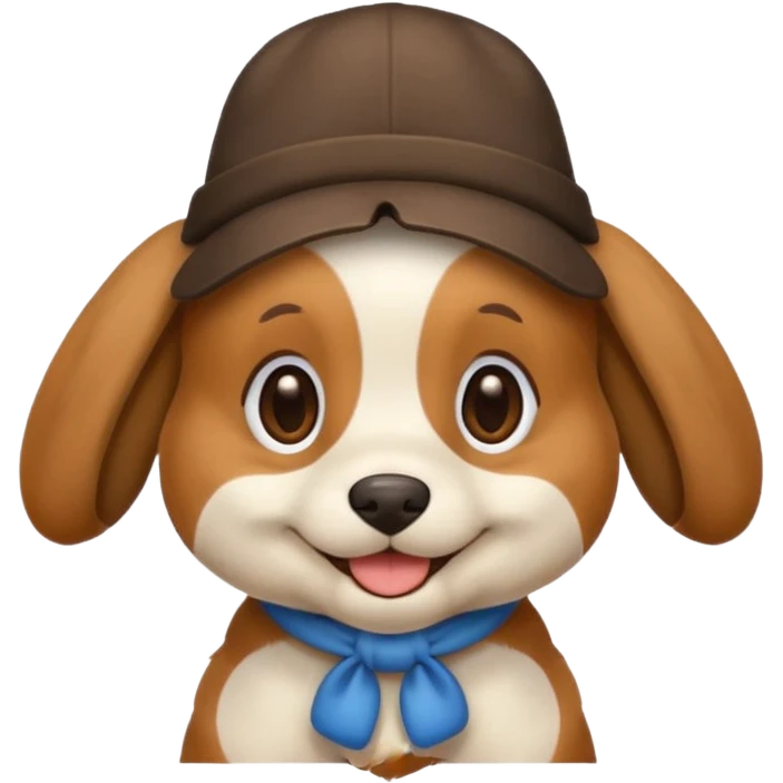 puppy dog with hat  emoji