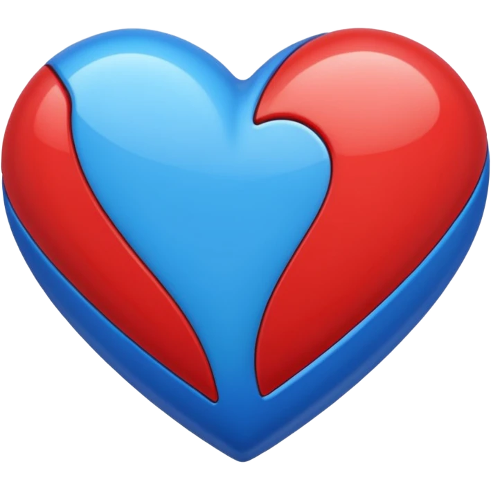 Emoji red blue heart emoji
