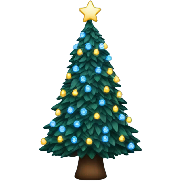 Christmas tree with the blue lights emoji