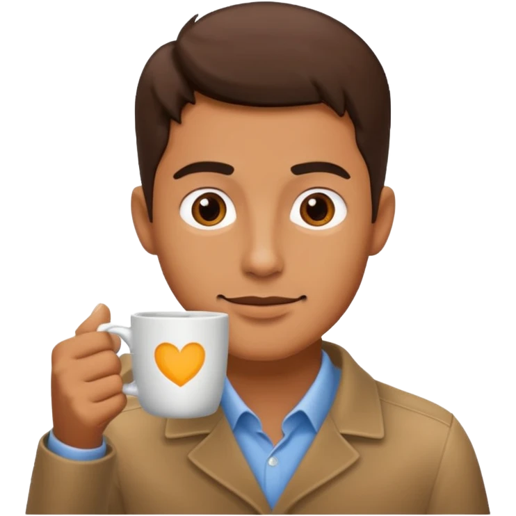 man drinking coffee emoji