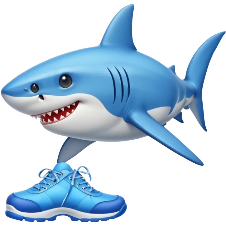 Shark with blue shoes emoji