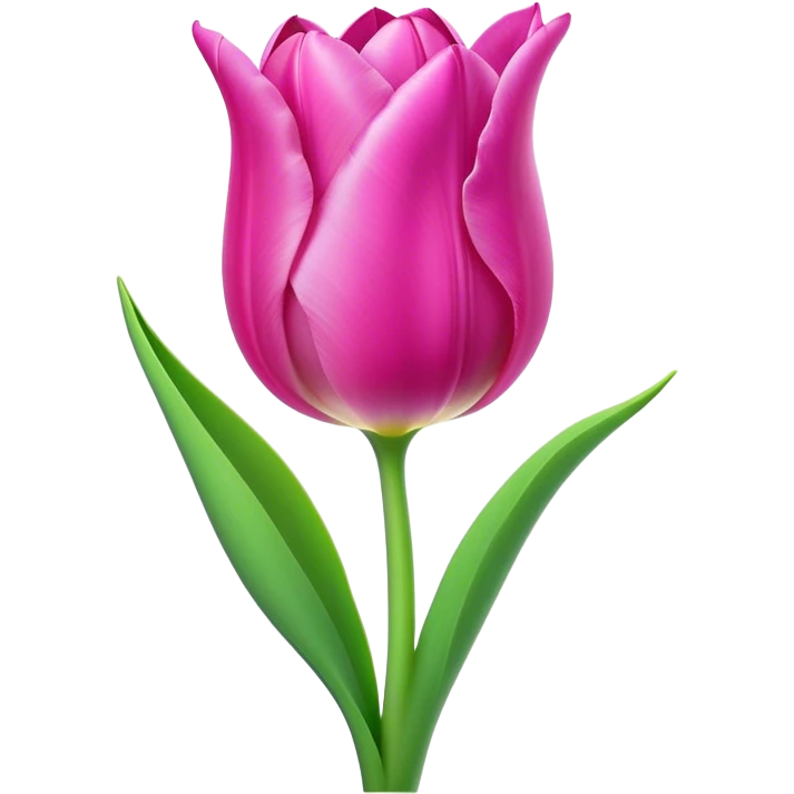 Cinematic Realistic Tulip Emoji, Elegant and simple, with soft, smooth petals in shades of pink and purple, gently curved and reaching upward. The slender green stem contrasts against the delicate bloom, while surrounding greenery adds a peaceful touch. Soft glowing outline, capturing the essence of springtime beauty and grace in a delicate tulip. emoji