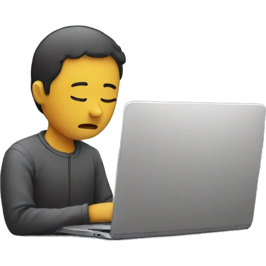 sad person with laptop emoji