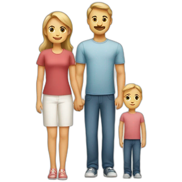danish family with mom, dad, kid emoji