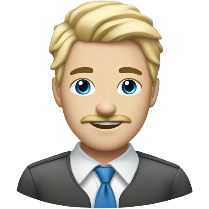 blond teen with blue hair and blond mustache emoji