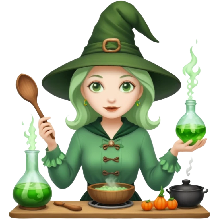 green witch cooking potion emoji