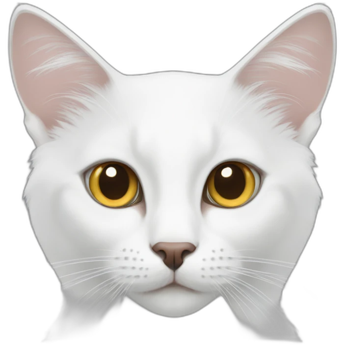 White somali cat with almond eyes emoji