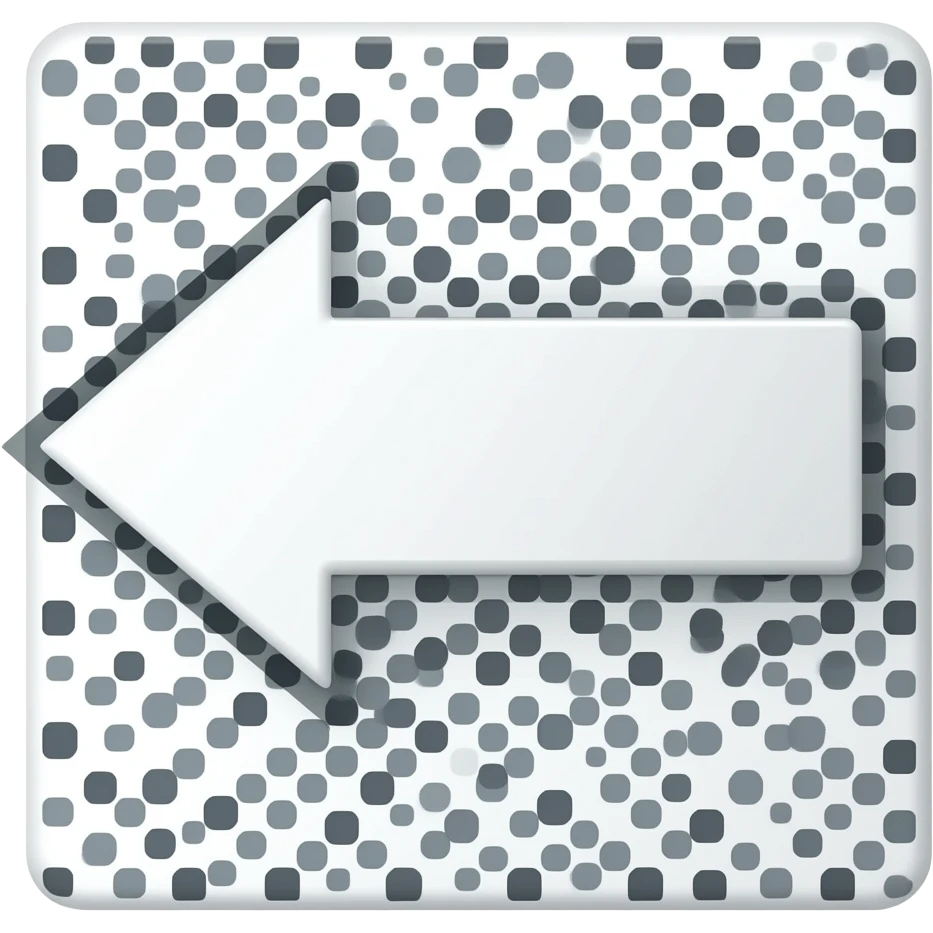 pointer arrow with dots behind, white, drawn emoji
