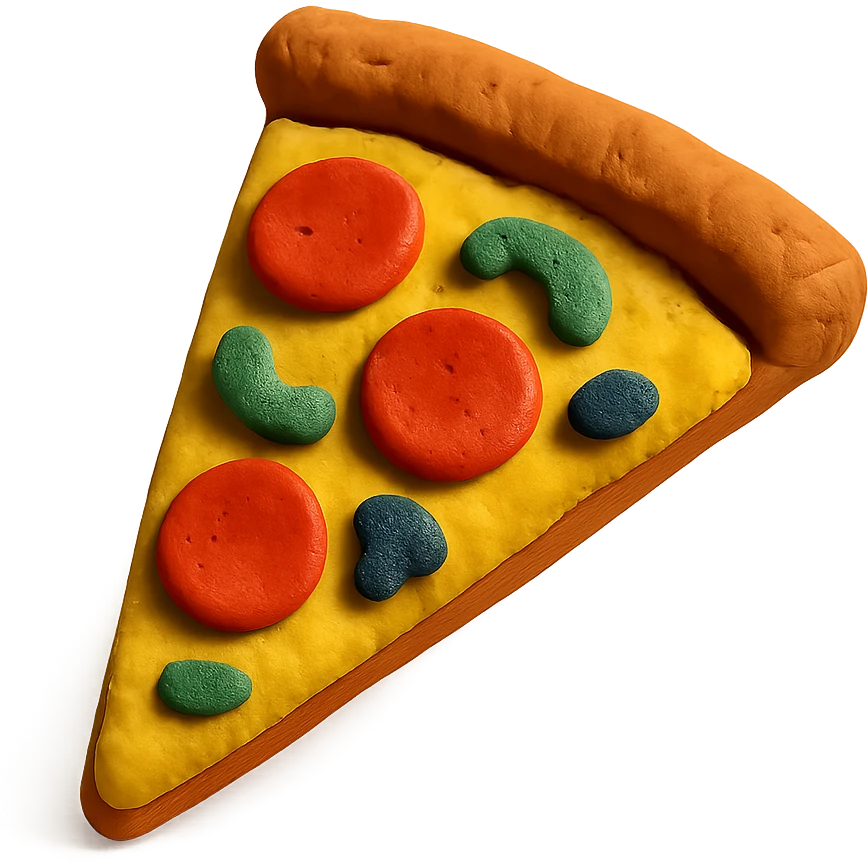 claymation style pizza slice emoji