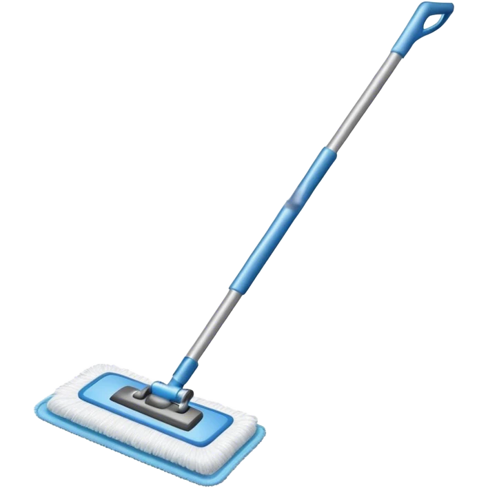 A household floor mop with a handle and cleaning pad emoji