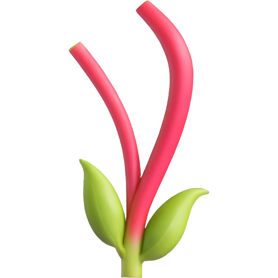 shiny and smooth rhubarb stalk emoji