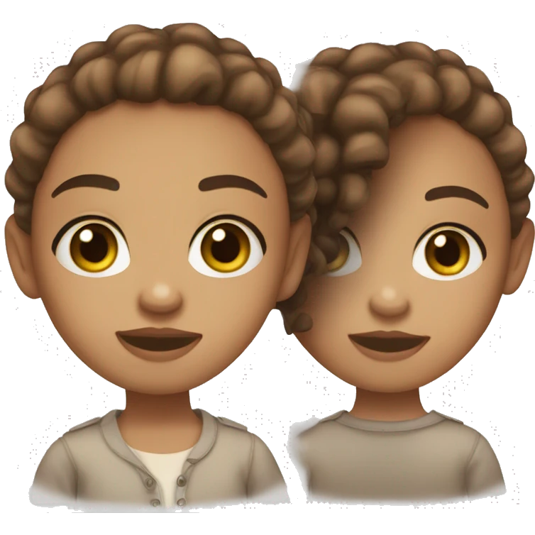 light skin girl, hazel eyes, soft freckles, brown hair emoji