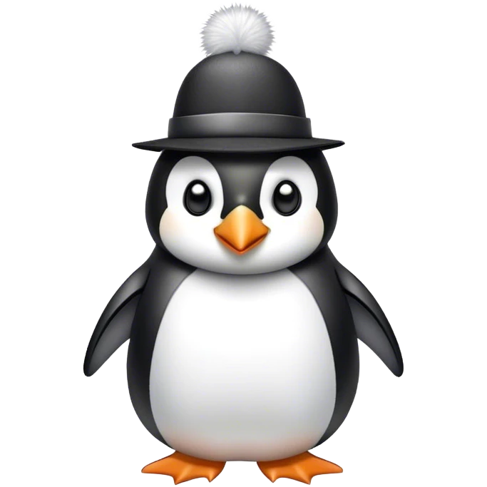 Penguin with hat emoji