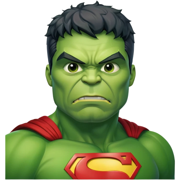 the hulk but russian and wearing a superman suit emoji