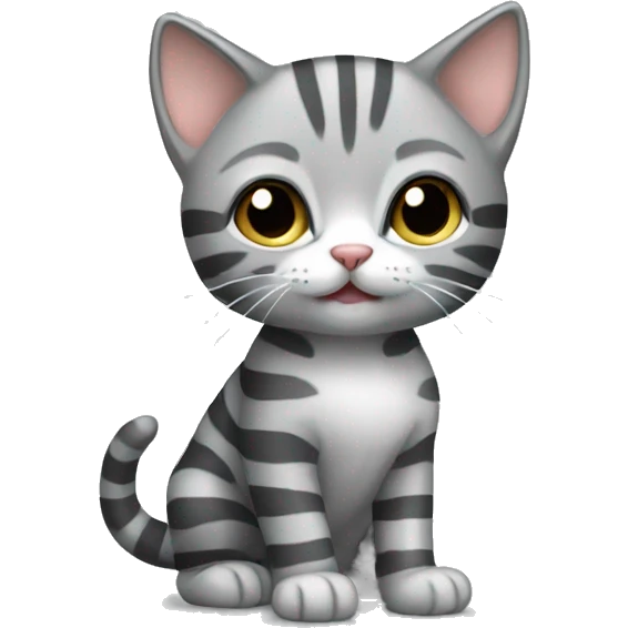 A gray striped kitten emoji