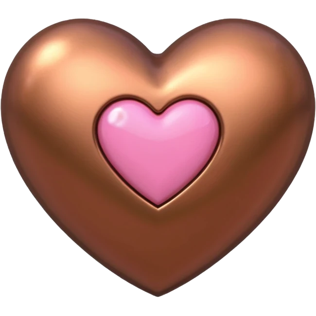 bronze heart with one pink mini heart inside of it  emoji