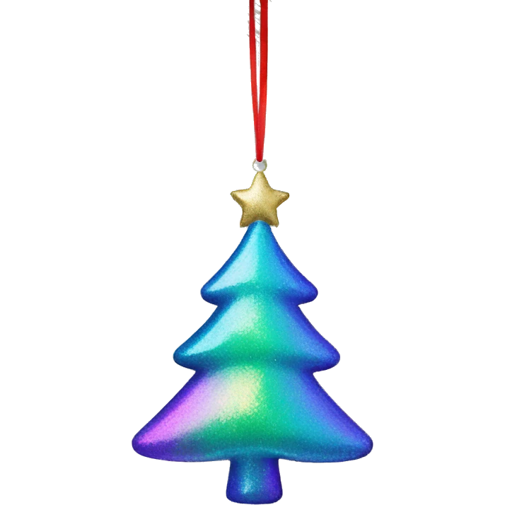 Iridescent Christmas tree ornament emoji