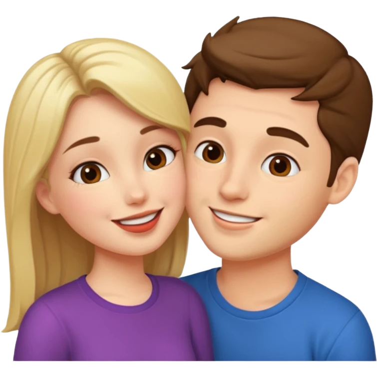 Girl and guy kissing emoji