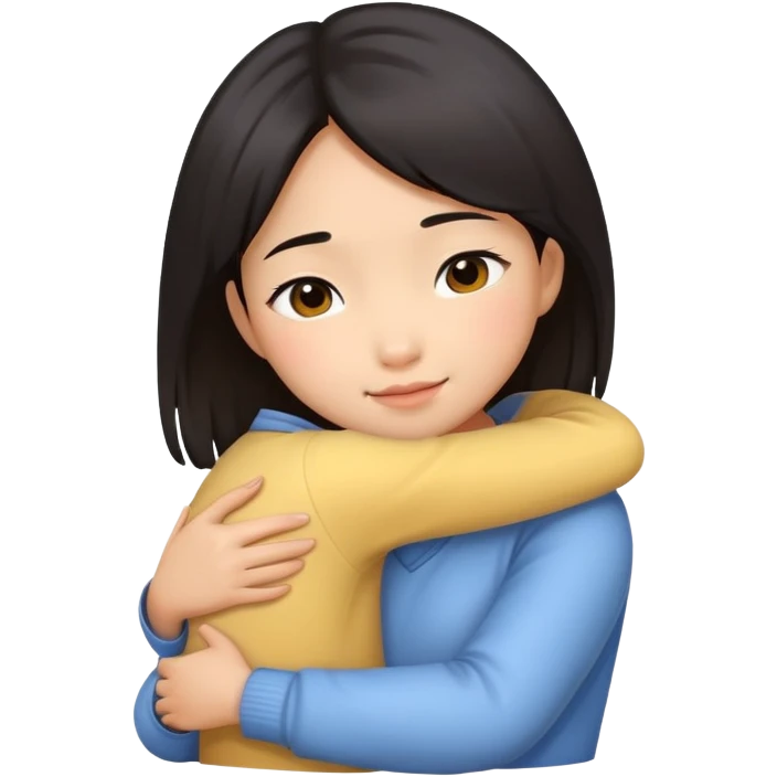 Girl a voy hugging emoji