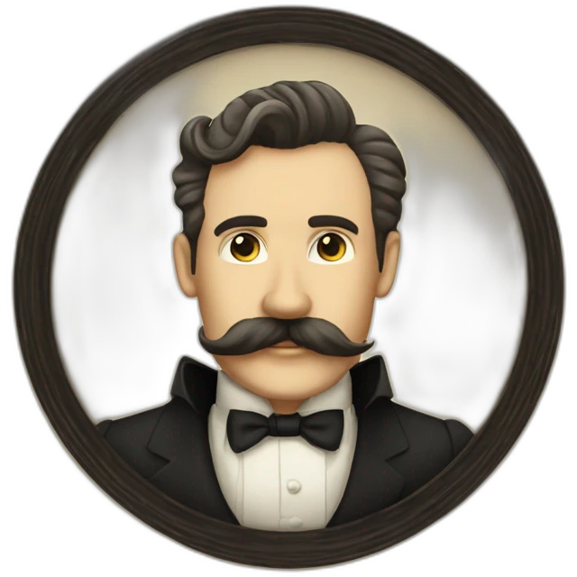 dapper man vintage moustache and beard emoji