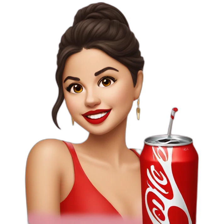 selena gomez drinking coca-cola emoji