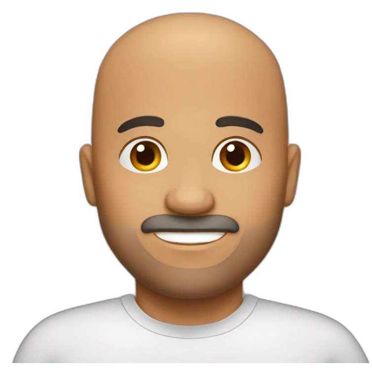 47yo Bald Latino guy with a short beard emoji