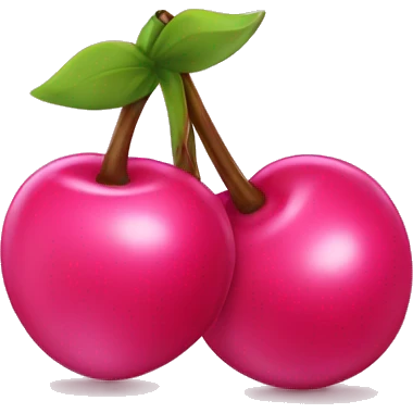 Pink cherries with a bow on it emoji