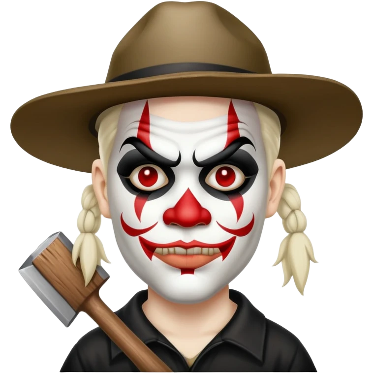 A juggalo with a hatchet emoji