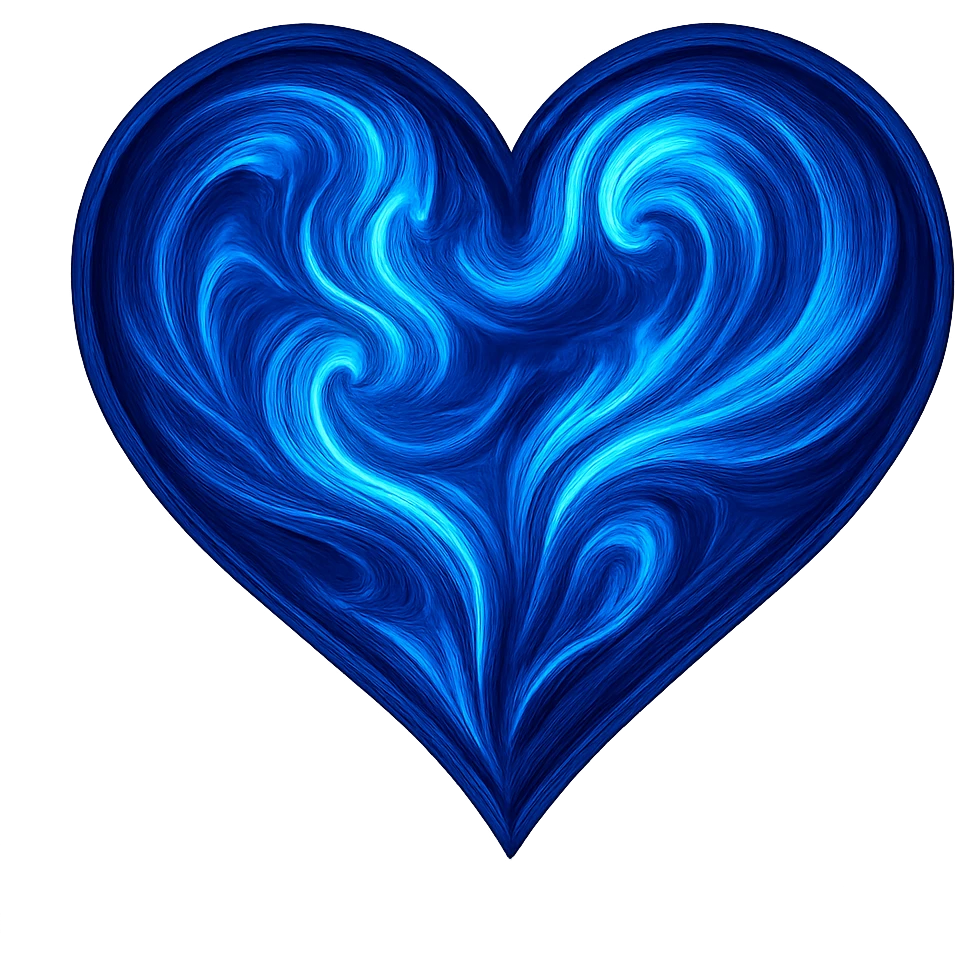 heart with a swirling sapphire blue effect emoji