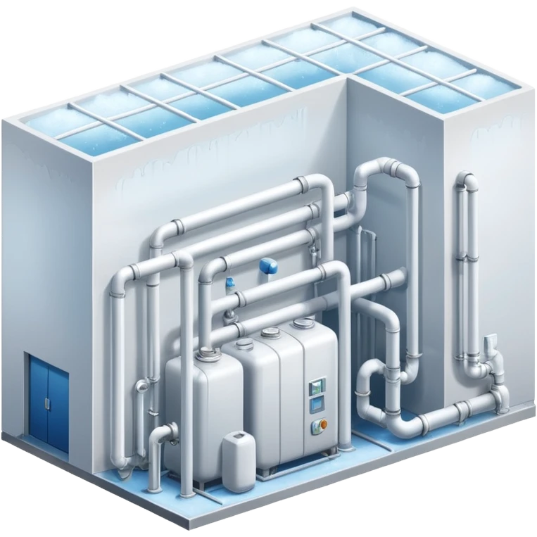 ambient and refirigeration warehouse at an angle cold emoji