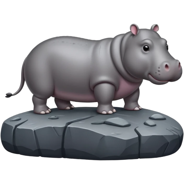 hippo on rock emoji
