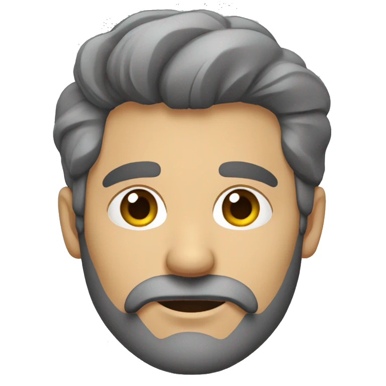 hombre pelo gris sin barba y sin bigote emoji