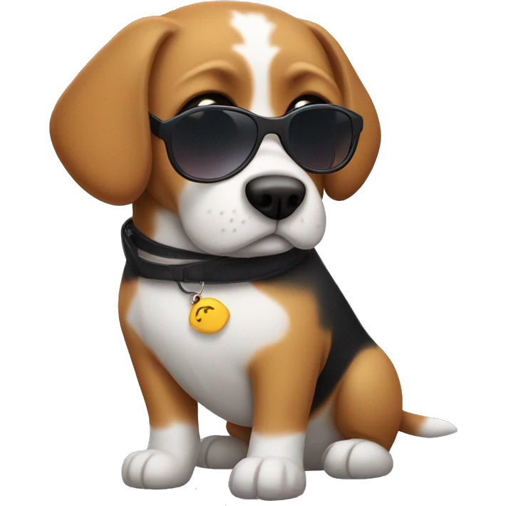 Chubby beagle wearing sunglasses emoji