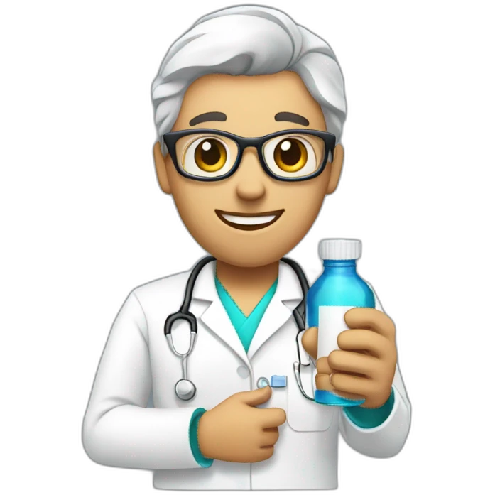 nurse with AMpule in his hand emoji