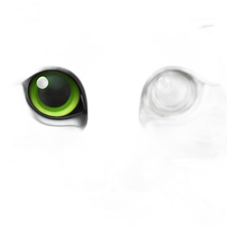 Gray cat with white palm green eye no border emoji