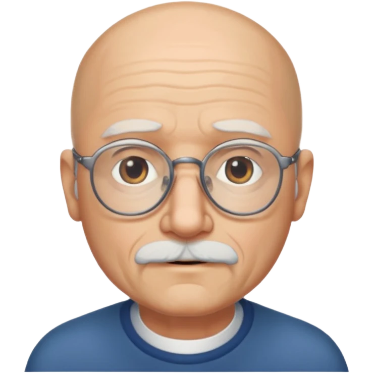 old bald man with short beard and glasses emoji