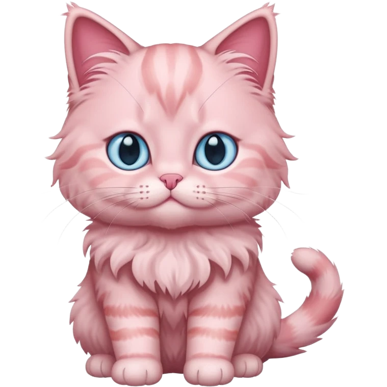 full body of baby Brishtish longhair pink cat  emoji