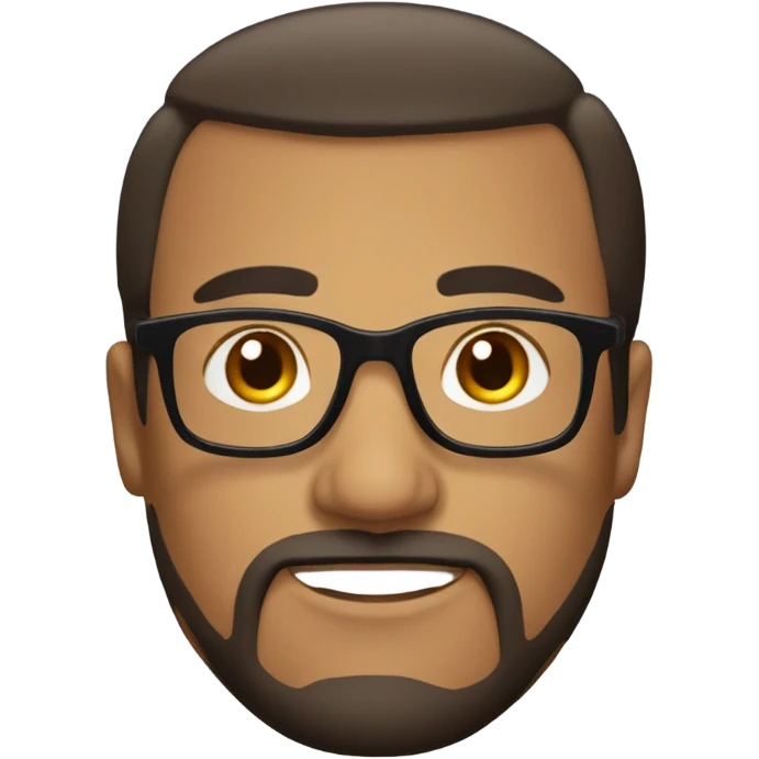 short fat hispanic receeded hairline thin beard thick glasses emoji